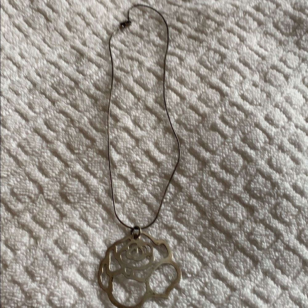 Sterling silver drop flower necklace